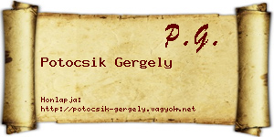 Potocsik Gergely névjegykártya